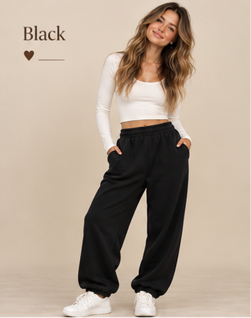 Relaxed Sweatpants |color=Black| unmodified original lookbook crop, AI concept