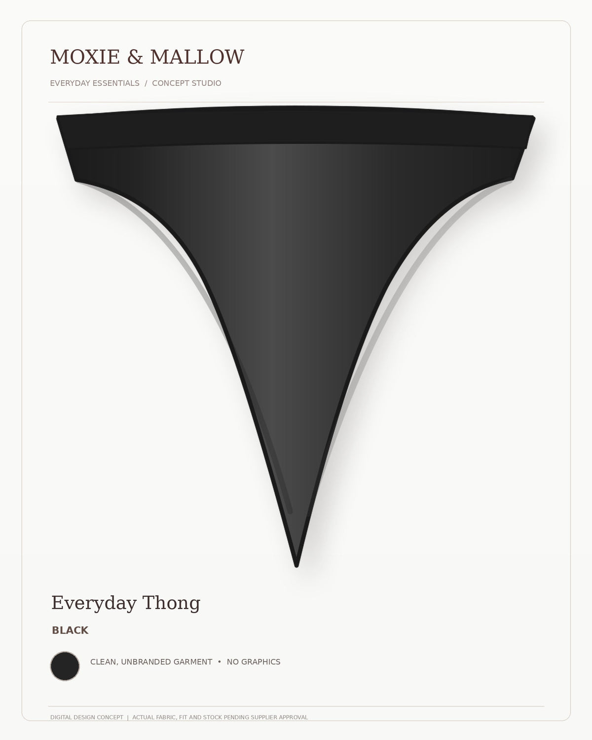 Everyday Thong |color=Black| high-resolution digital studio concept