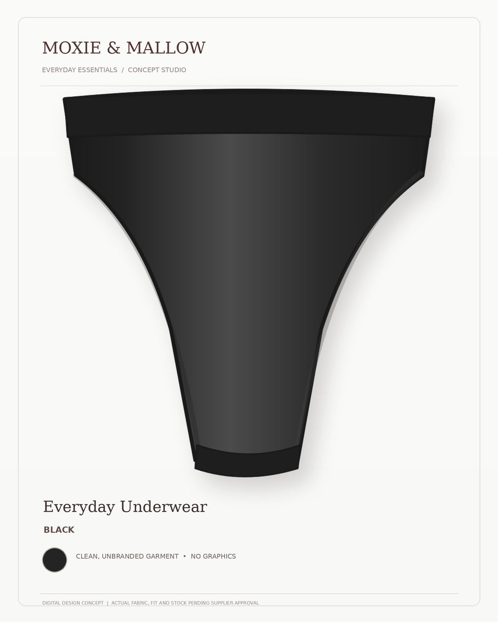 Everyday Underwear |color=Black| high-resolution digital studio concept